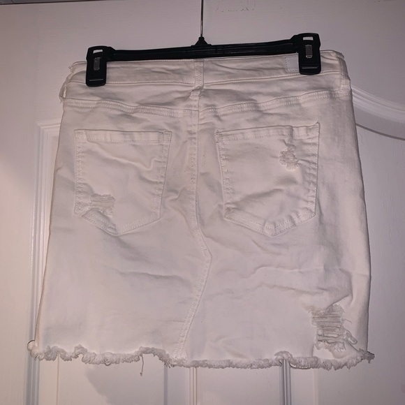 Celebrity Pink White Distressed Jean Skirt - Picture 2 of 3